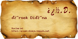 Érsek Diána névjegykártya